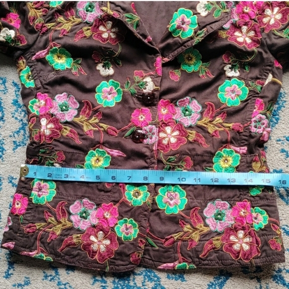 Johnny Was Women's Embroidered Floral Blazer Jacket Y2K Size XS - Picture 7 of 9